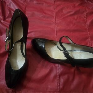Nine West Glossy Black Mary Jane Heels